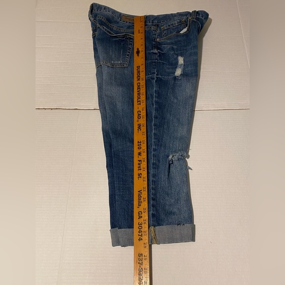 Charlotte Russe size 10 slouchy slim distressed thrashed stretch capri jeans - Picture 7 of 10
